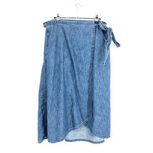 Gap Denim Midi Wrap Skirt Sz M